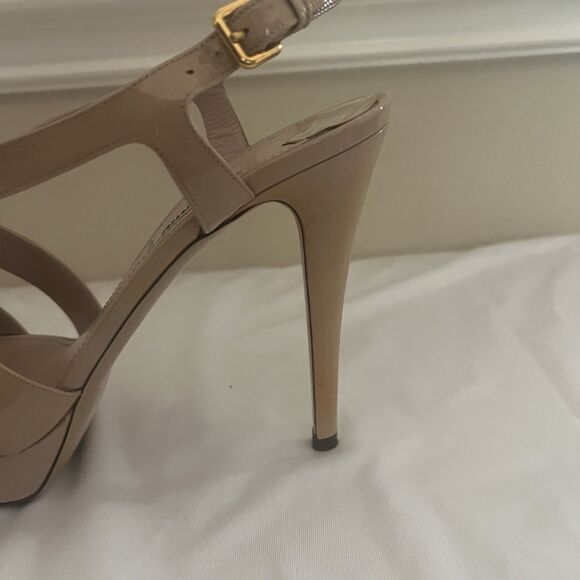 MIU MIU Nude Patent Leather Platform Sandals Size: 39.5/ 9.5 Made in Italy - Picture 7 of 13